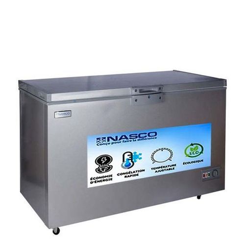 Nasco Congelateur Horizontal - NAS-425FL-DS - 425L (318L Net) - 1 Porte - 1 Panier A L'Int - Dark Silver