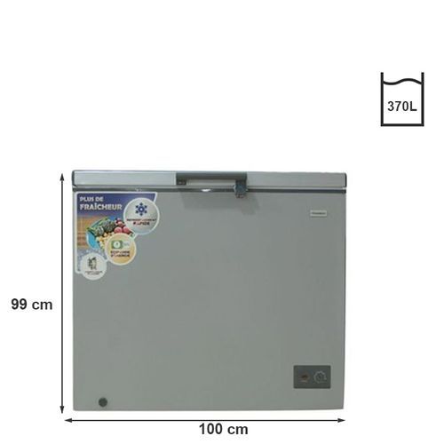 SMART TECHNOLOGY Congélateur Horizontal COOL PACK - 2 Battants Avec Clef - STCC-550 - 423 Litres - Gris/ Avec Grille à L'arrière