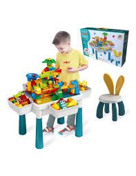 Table d'Activités Multifonctionnelle pour Enfants avec Chaise et 85 Blocs