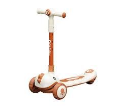 Trottinette Enfant Pliable "Dino" 3 Roues - Guidon Réglable - Beige/Marron
