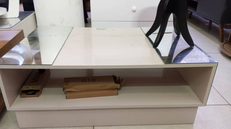 Table basse Rectangulaire Design Miroir & Laqué Beige