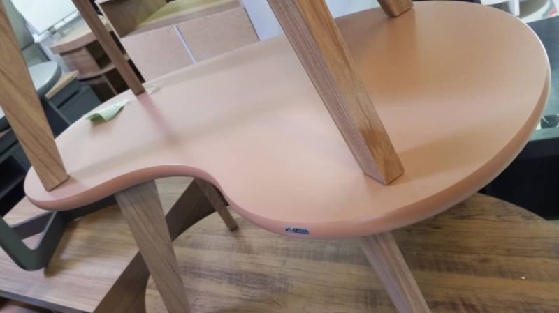 Table basse Design Organique "Nuage" Chêne et Beige