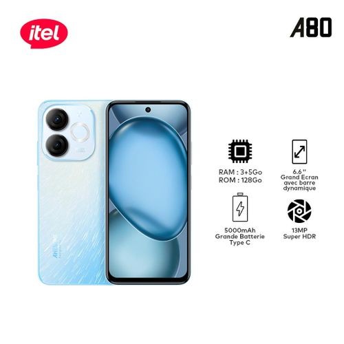Itel A80- 6,7" HD+ 128+(3+5)Go -13MP-5000mAh-4G-Bl...